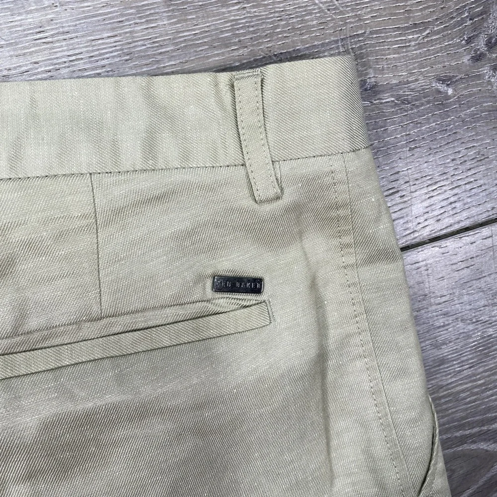 Ted Baker London‎ Pants Mens 34 Beige Khaki Flat Front Dress Chino Trousers